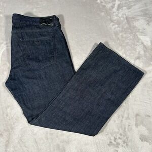 Vintage 90s Giorgio Armani Jeans Mens 38x30 Blue Flare Leg 5-Pocket Italy EUC
